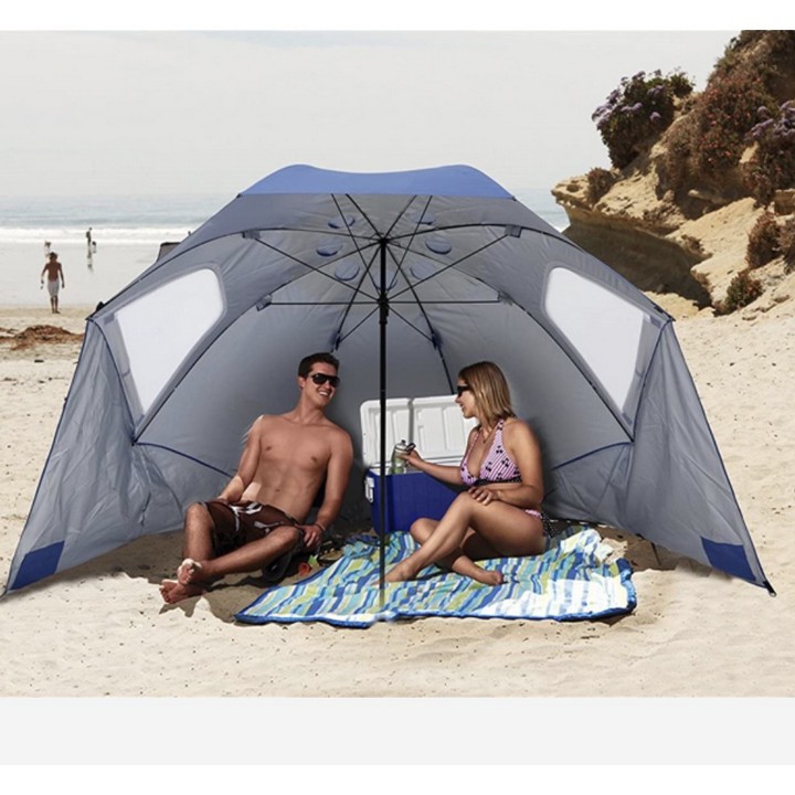 Dù cắm trại bãi biển chống tia UV dài 2,4 mét 