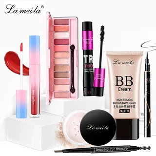 Bộ trang điểm đầy đủ 7 món Kem BB, Phấn phủ, Phấn mắt, Mascara, Chì kẻ mày, Kẻ mắt, Son kem