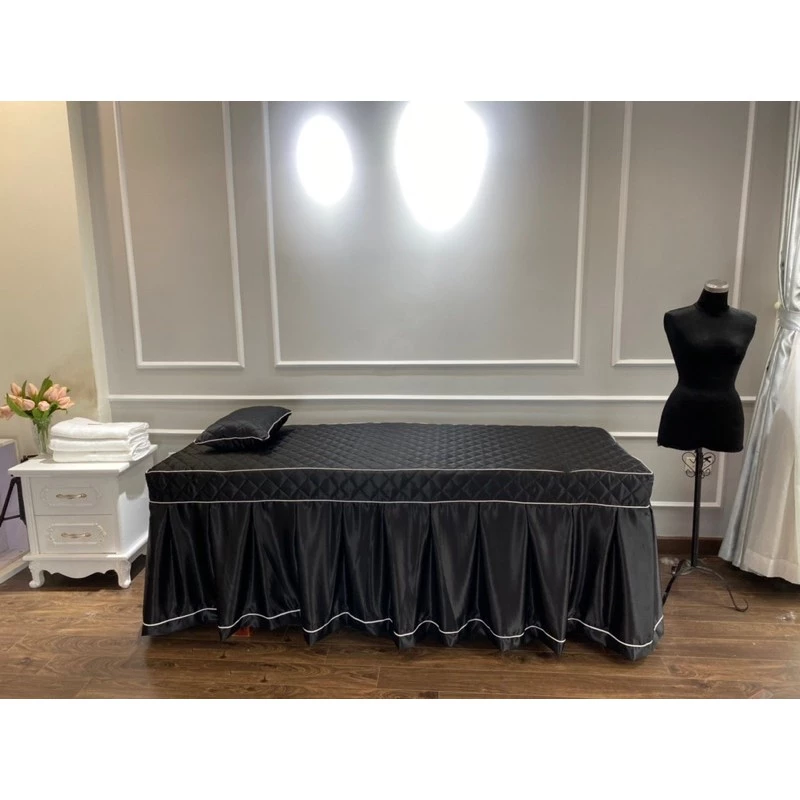 Drap ga phi lụa chần bông giường spa, massage, nail mi, phun xăm