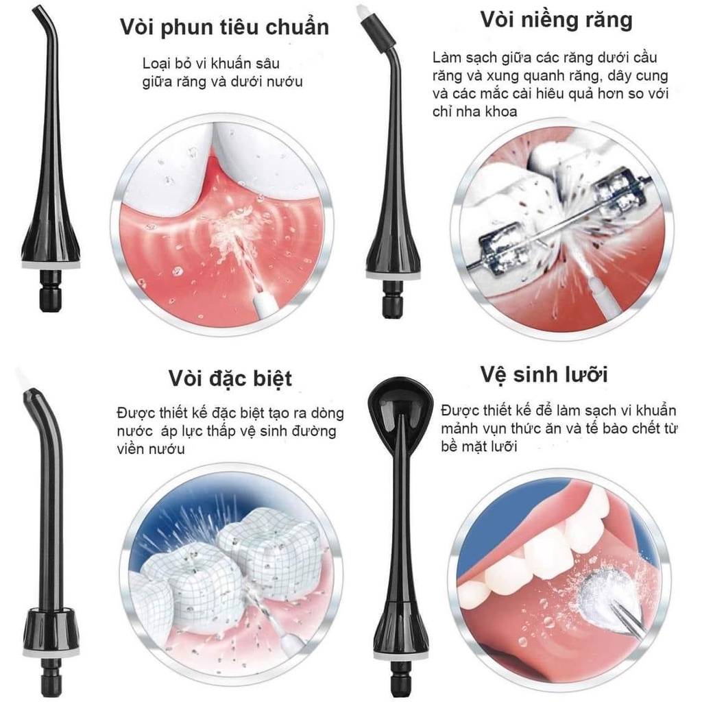 Đầu Tăm Nước Đa Năng Cho Mọi Dòng Máy Tăm Nước Procare - Mornwell - Bwell - Hismile - Prooral