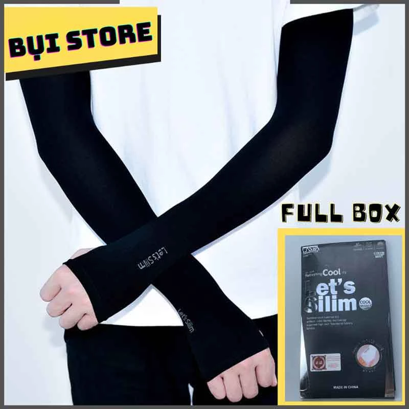 Găng tay chống nắng full box, Tất dài đeo tay nam nữ thể thao BỤI STORE