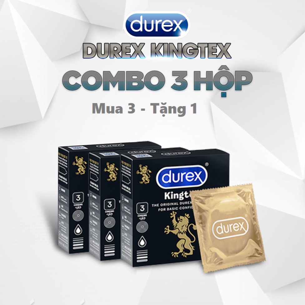 Bao Cao Su Durex Kingtex Hộp 3 Cái