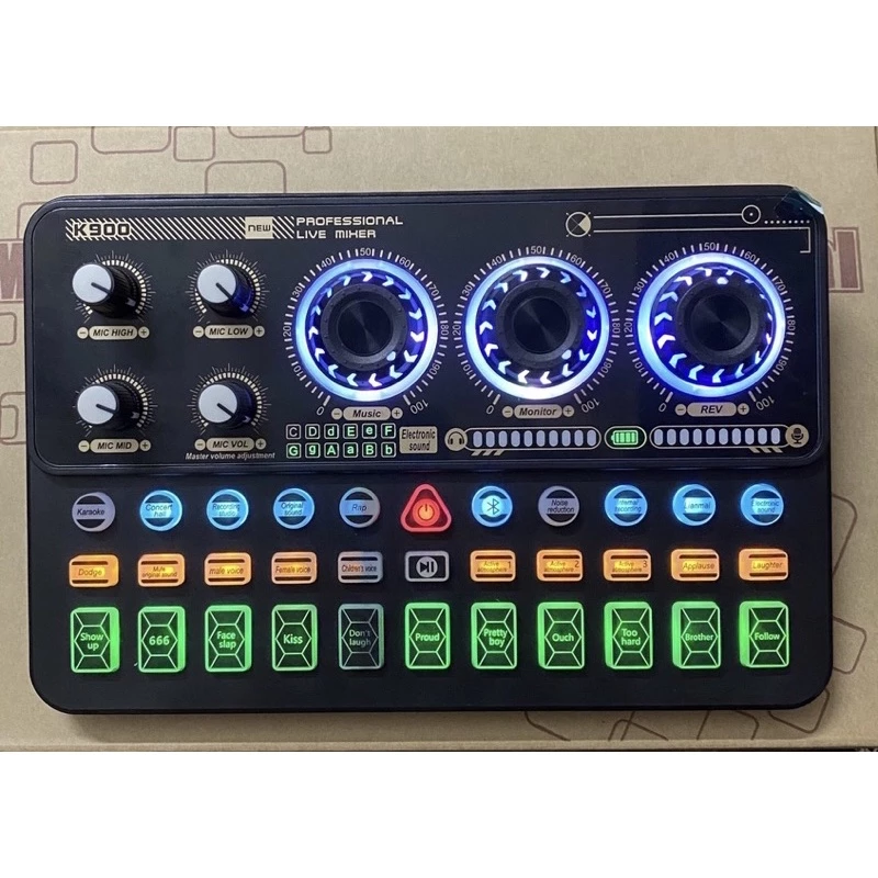 Bộ Sound Card K900 Có bluetooth auto-tune tích pin dùng cho các micro thu âm bảo hành 06 tháng