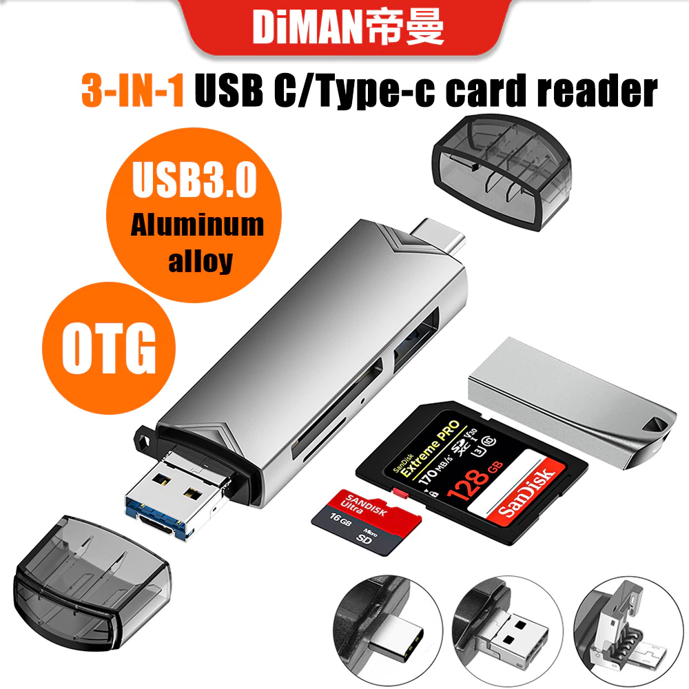Đầu Đọc Thẻ Nhớ OTG USB 3.0 Sang Micro USB 6 Trong 1