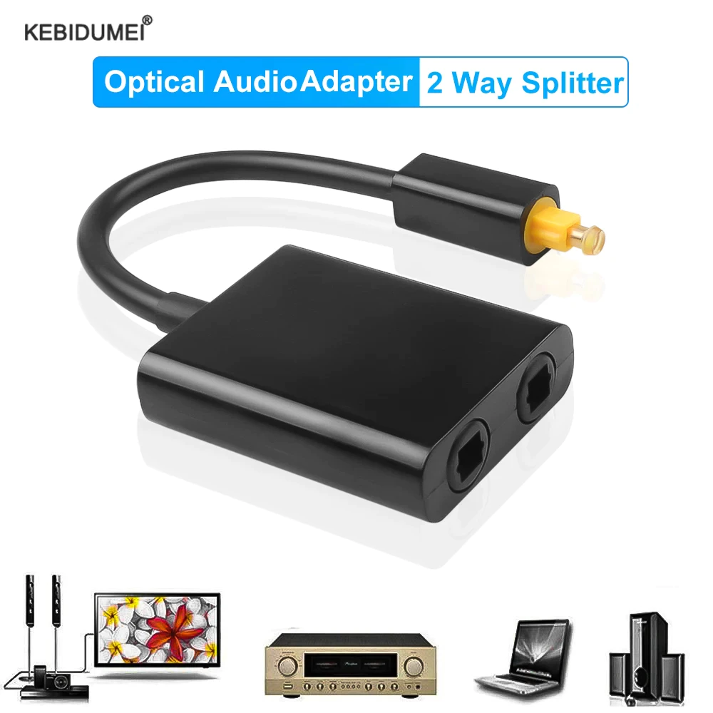 Kebidu Bộ Chia Quang Có Cáp Âm Thanh Bộ Chia Quang Adapter Bộ Chuyển Đổi Quang 2 Chiều Toslink Bộ Chia SPDIF 2 Vào 1 Ra