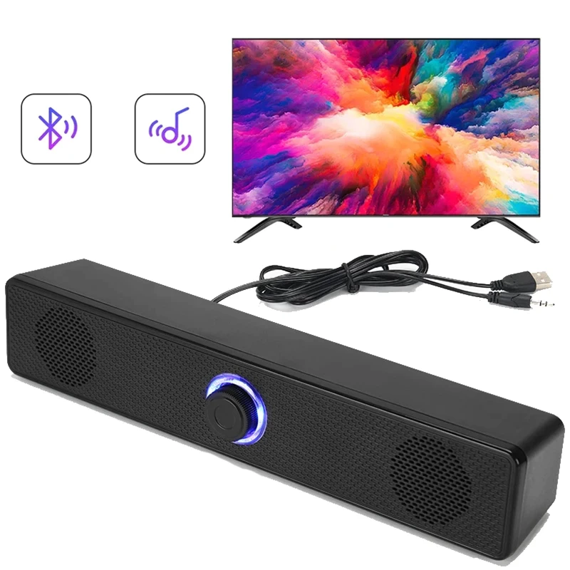 Loa Bluetooth có dây và không dây Pc Soundbar chạy bằng USB cho TV Pc Laptop Chơi game Rạp hát