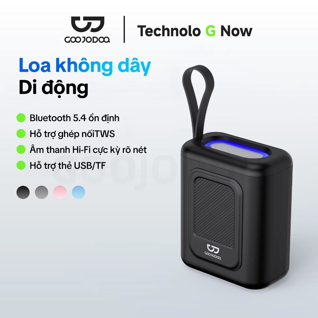 GOOJODOQ Loa Bluetooth Vải Chiếu Sáng RGB Chất Lượng Cao Hi Fi Chất Lượng Âm Thanh Hỗ Trợ Phát