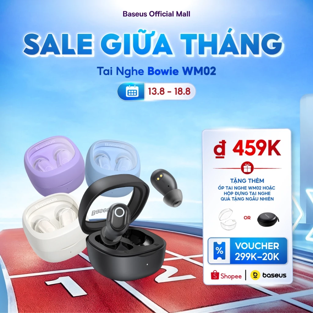 Tai nghe nhét tai không dây BASEUS WM02 bluetooth 5.3 TWS chống ồn