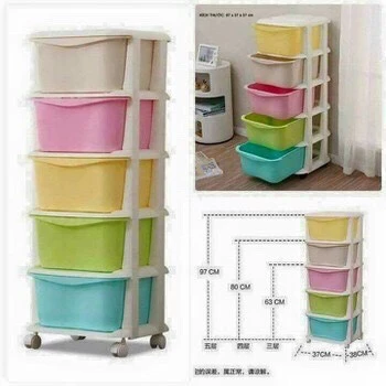 [GIÁ HỦY DIỆT] Tủ nhựa đa sắc ngăn kéo 5 tầng có bánh xe