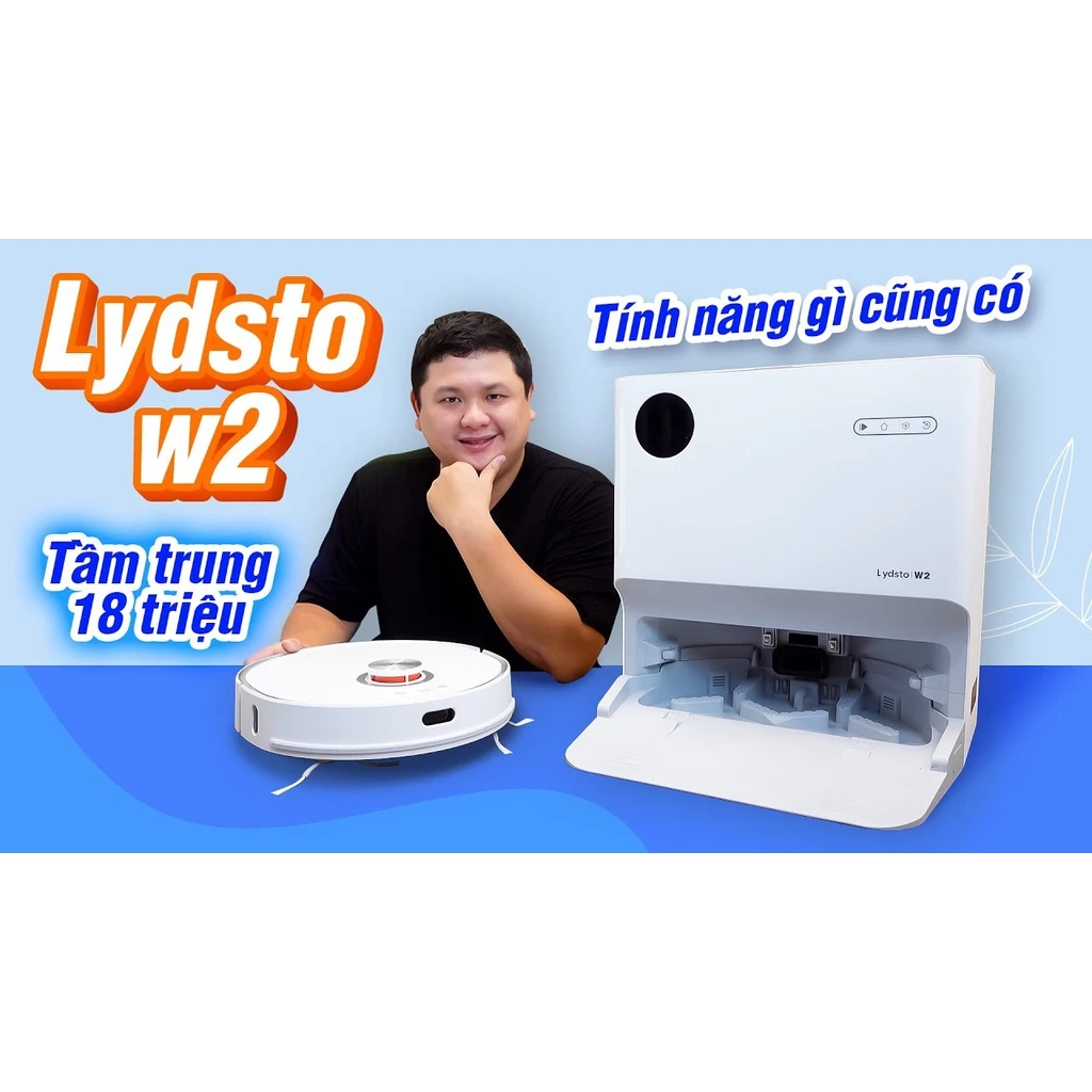 Combo 2 Robot hút bụi lau nhà tự giặt giẻ LYDSTO W2