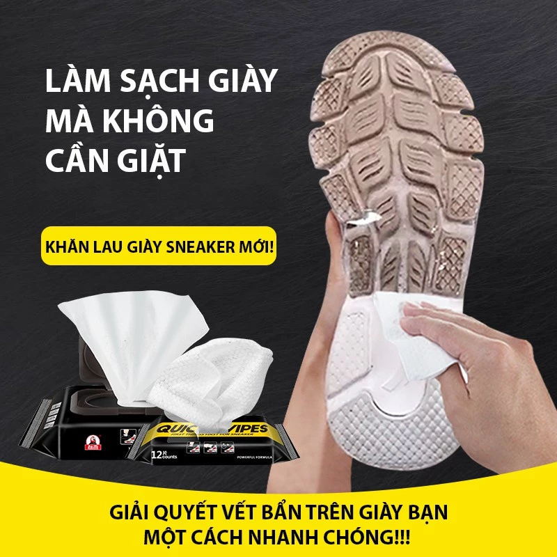 Khăn Giấy Lau Giày Thể Thao  Trắng Siêu Tốc (Sneaker Cleaning, Chùi Vệ Sinh Giày, Khăn Giấy Ướt Vệ Sinh Giày) 88352