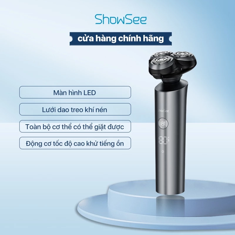 Máy cạo râu showsee f305-gy màn hình led động cơ tốc độ cao khử tiếng ồn