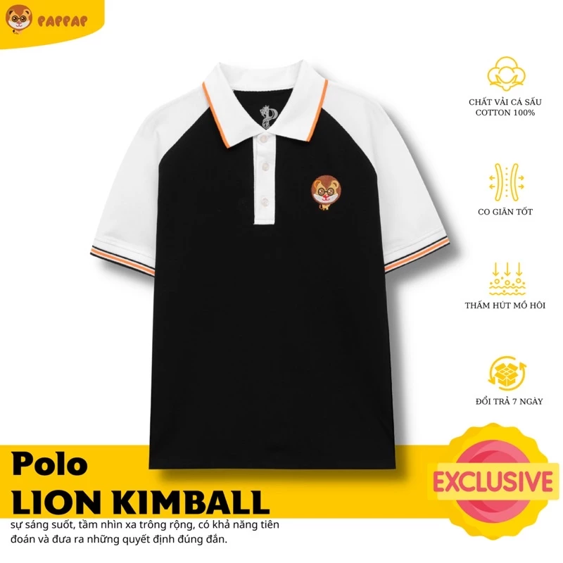 Áo thun có cổ polo cá sấu 100% cotton Cao Cấp, dày dặn & co giãn tốt, form suông unisex màu đen phối trắng