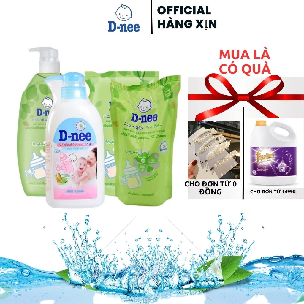 Nước xúc bình sữa Dnee, rửa bình sữa Dnee 600//550/500ML- Hàng Thái ..