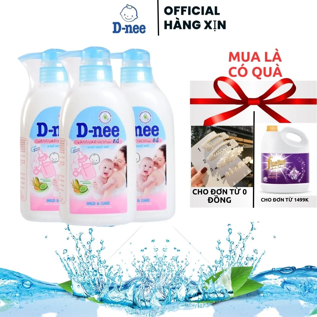 (COMBO 3 CHAI) Nước rửa bình sữa & rau quả D-nee 500ml , Nước xúc bình sữa , bình nước cho bé ..