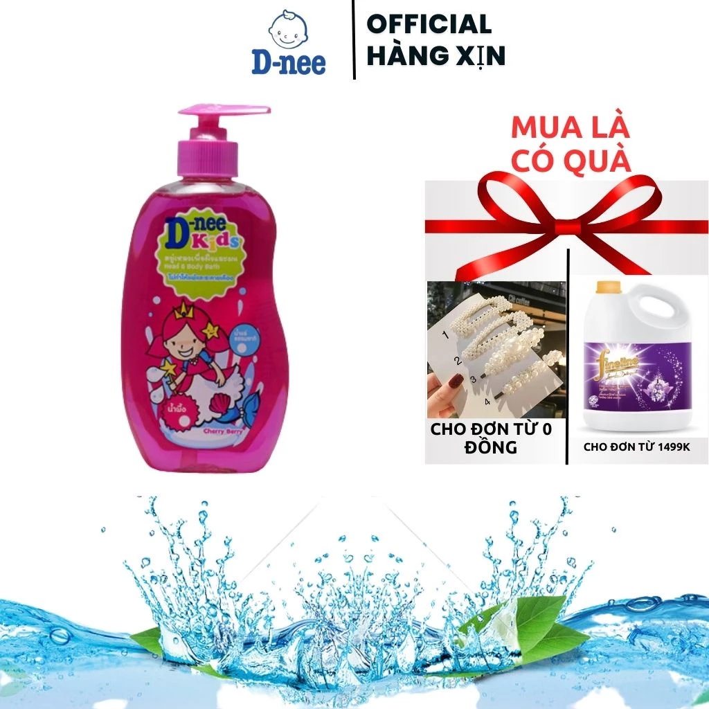 Tắm gội toàn thân Dnee Kids hồng cho bé trên 3 tuổi - Thái Lan (400ml) ..