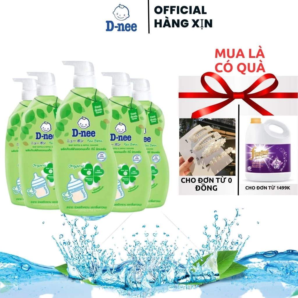 ComBo 5 Chai Nước rửa bình/ xúc bình sữa Dnee Thái Lan 600ml - An toàn cho bé yêu ..
