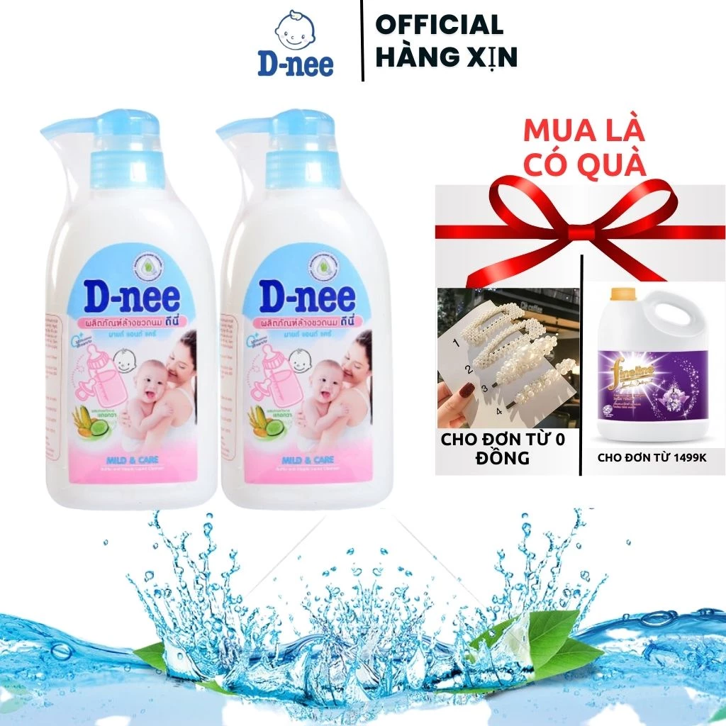 (COMBO 2 CHAI) Nước rửa bình sữa & rau quả D-nee 500ml , Nước xúc bình sữa , bình nước cho bé ..
