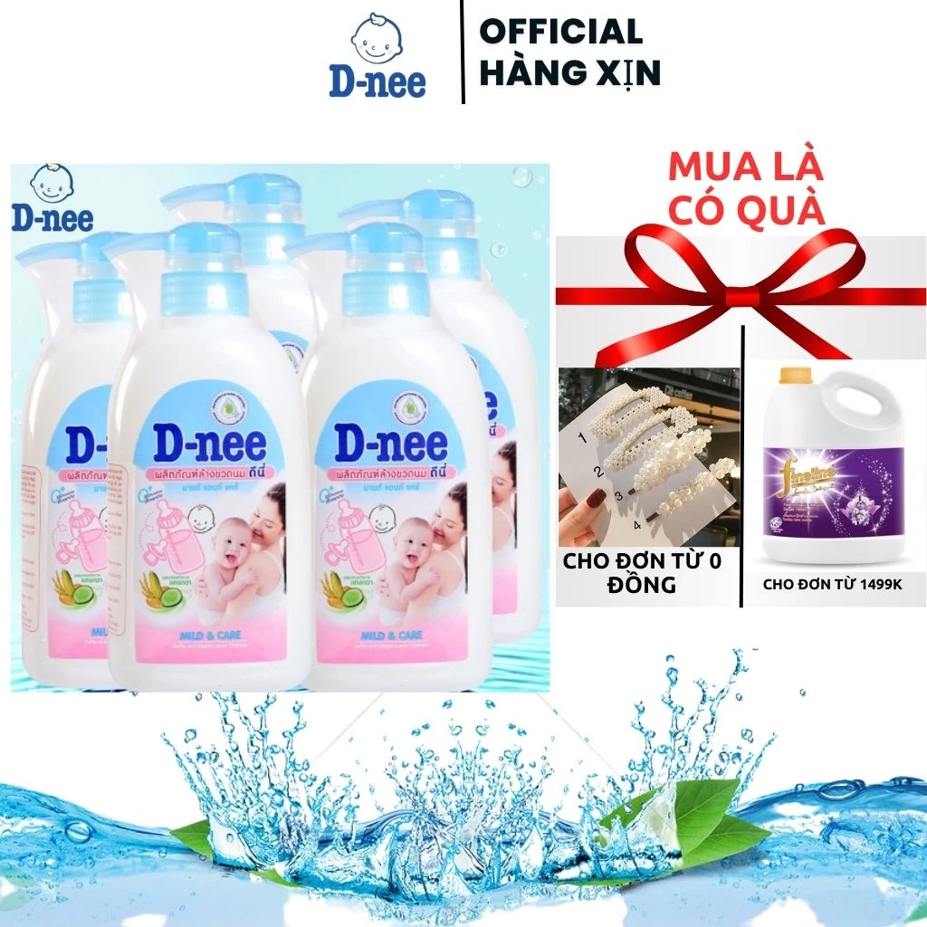 (COMBO 5 CHAI) Nước rửa bình sữa, Bình nước & rau quả D-nee 500ml - An toàn cho bé yêu ..