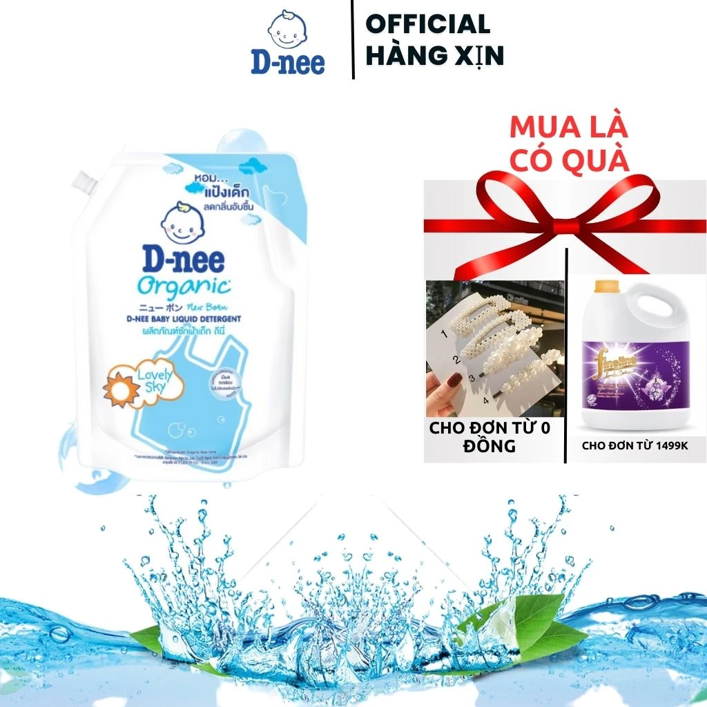 Nước giặt quần áo em bé Dnee túi 1400ml-Nước Giặt Xả Cho Trẻ Em an toàn, Chính hãng Công ty Đại Thịnh ..