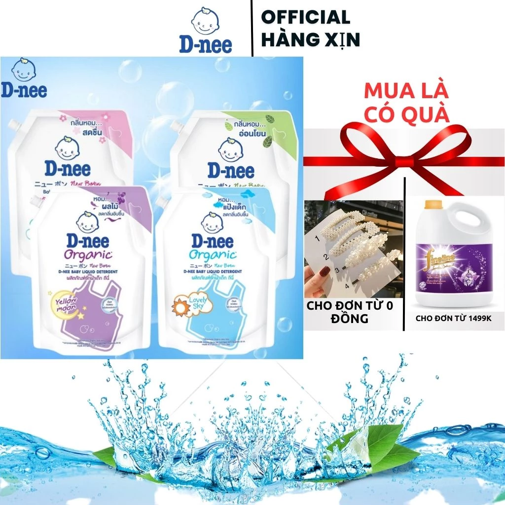 Nước giặt quần áo em bé sơ sinh D-nee, dnee newborn 2in1 chuẩn Thái Lan 1400ml ..