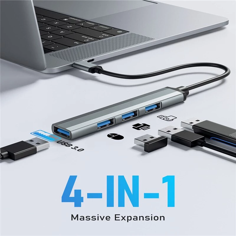 Bộ Chia 4 Cổng USB 3.0 5Gbps 4 Cổng USB 3.0 2.0 Tốc Độ Cao Cho Máy Tính