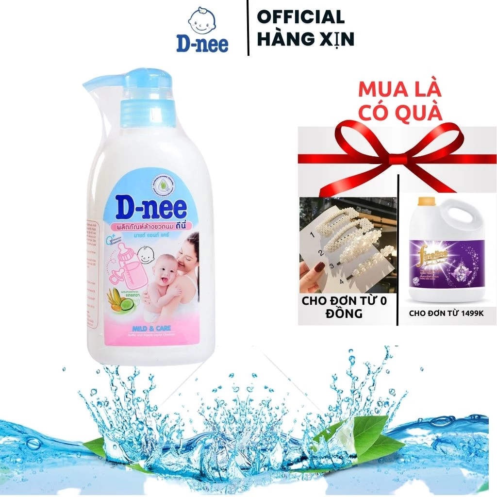 (NHẬP KHẨU) Nước rửa bình sữa & rau quả D-nee 500ml , Nước xúc bình sữa , bình nước cho bé ..