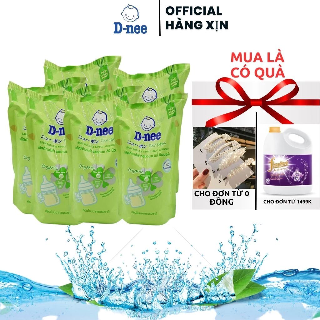 ComBo 3 Túi Nước xúc bình sữa Dnee, rửa bình sữa Dnee dạng túi 550ML.