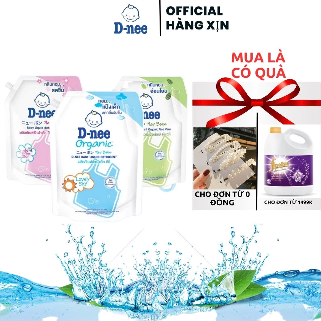 ComBo 3 Túi Nước giặt quần áo em bé Dnee túi 1400ml- Chính hãng Công ty Đại Thịnh ..