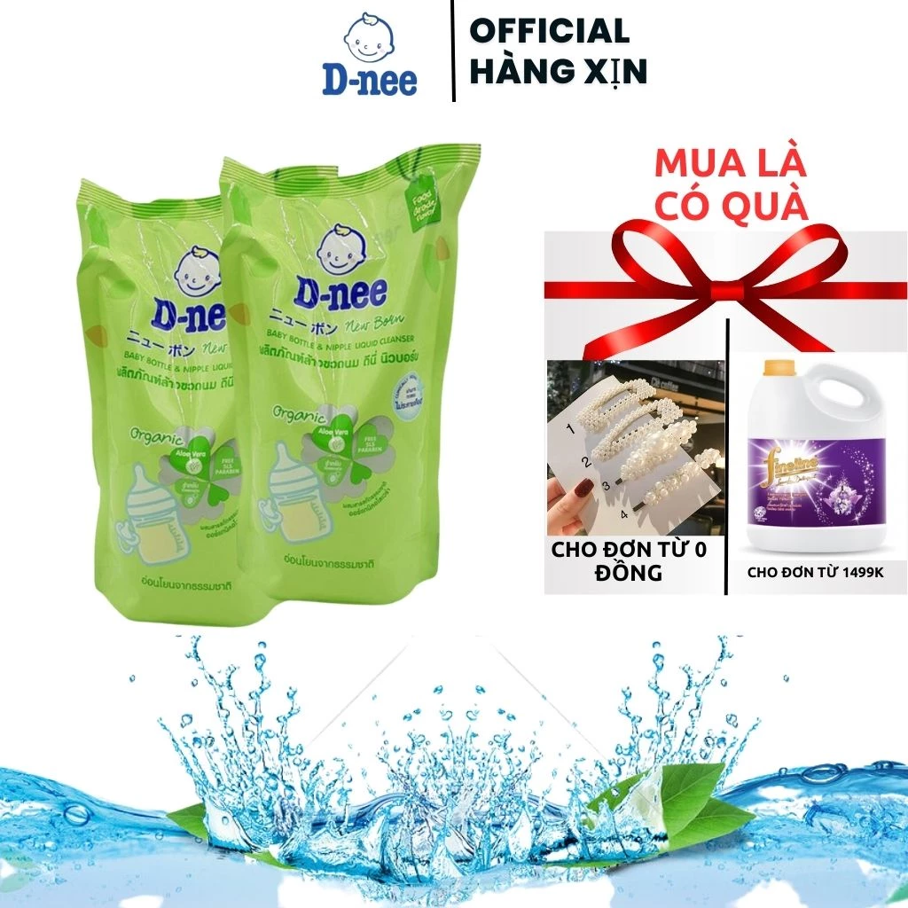 ComBo 2 Túi Nước xúc bình sữa Dnee, rửa bình sữa Dnee dạng túi (bịch) 550ml- An toàn cho bé yêu ..