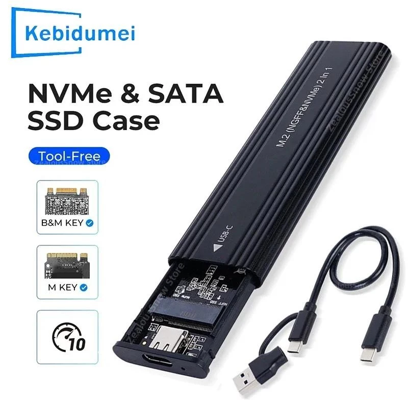 10Gbps NVME M.2 Vỏ ngoài ổ cứng thể rắn 2230 / 2242 / 2260 / 2280 M.2 sang USB C Vỏ nhôm SSD 10Gbps Loại A + C cho M / M + B Key