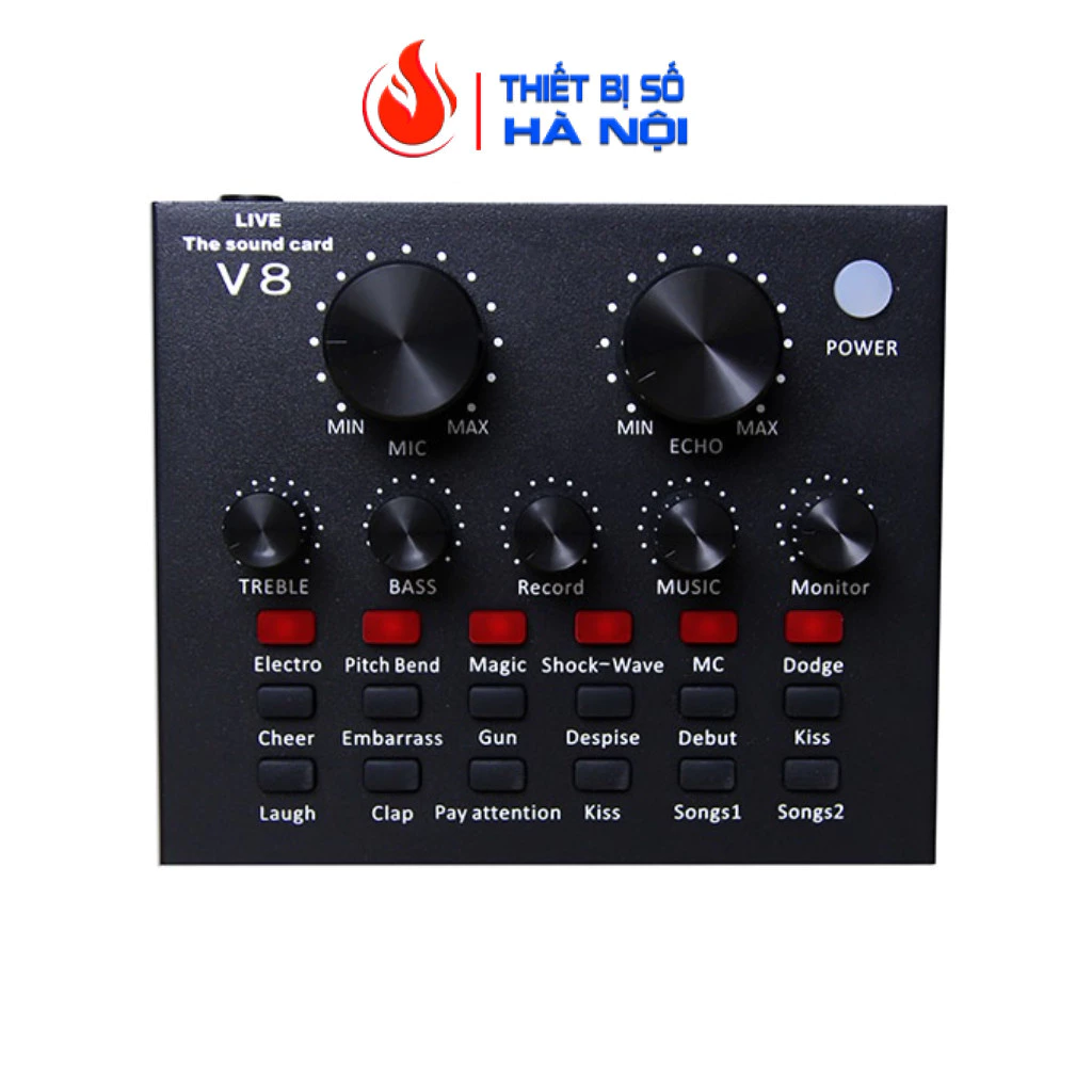 Sound card V8 Hát Livestream - Karaoke - Thu âm - Bán Hàng Online -DC2164