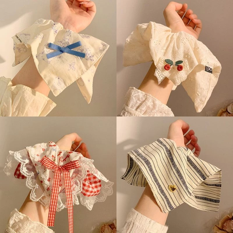 Dây Buộc Tóc Vuông Văn Học Pháp Retro Ngọt Ngào Vuông Khăn Ruột Lớn Tóc Vòng Tròn Nữ Đuôi Ngựa Phụ Kiện Tóc