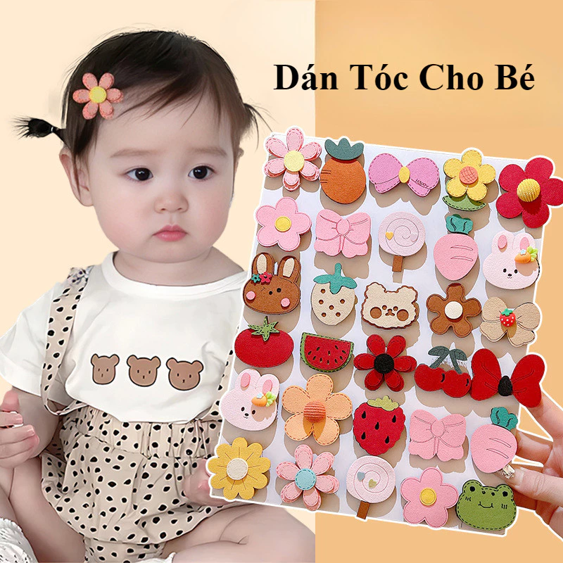 Dán Tóc Cho Bé Bộ kẹp tóc trẻ em Bangs Velcro Bộ thời trang Hàn Quốc