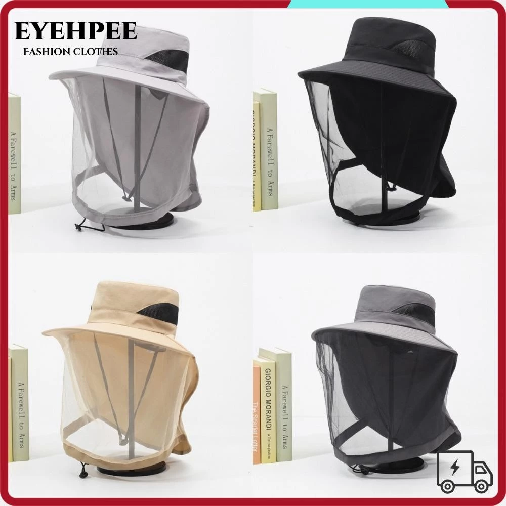 Mũ chống muỗi EYEHPEE, Mũ xô côn trùng chống muỗi chống ong, Mũ cắm trại lưới ngoài trời