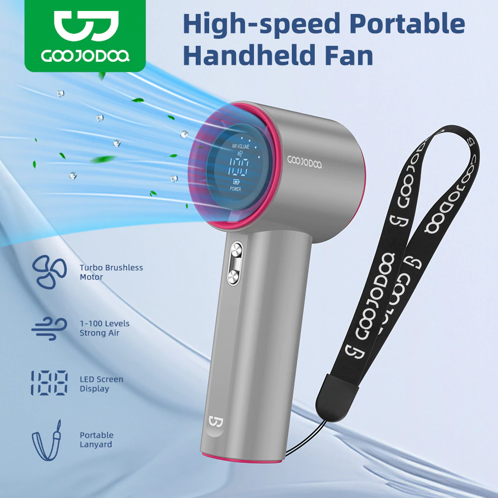 Quạt mini GOOJODOQ 4000 mAh di động có thể sạc gió mạnh 100 tốc độ turbo phản lực