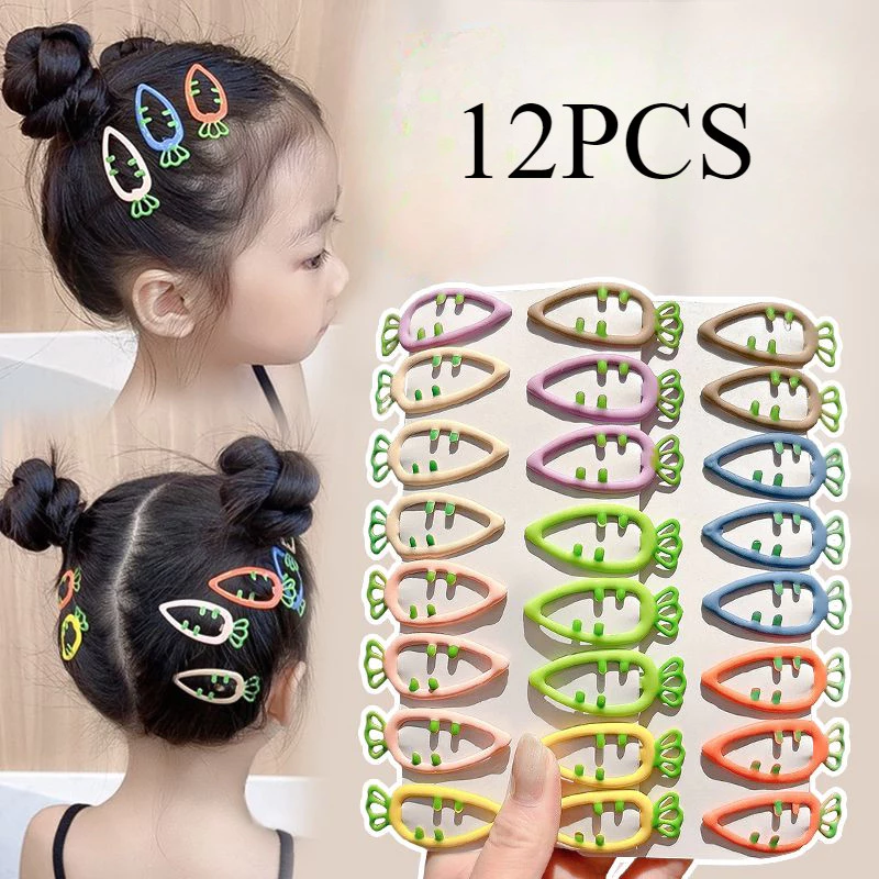 12 Chiếc Thời Trang Hàn Quốc Nhiều Màu Sắc Bb Kẹp Cà Rốt Dễ Thương Kẹp Tóc Bộ Phụ Kiện Tóc