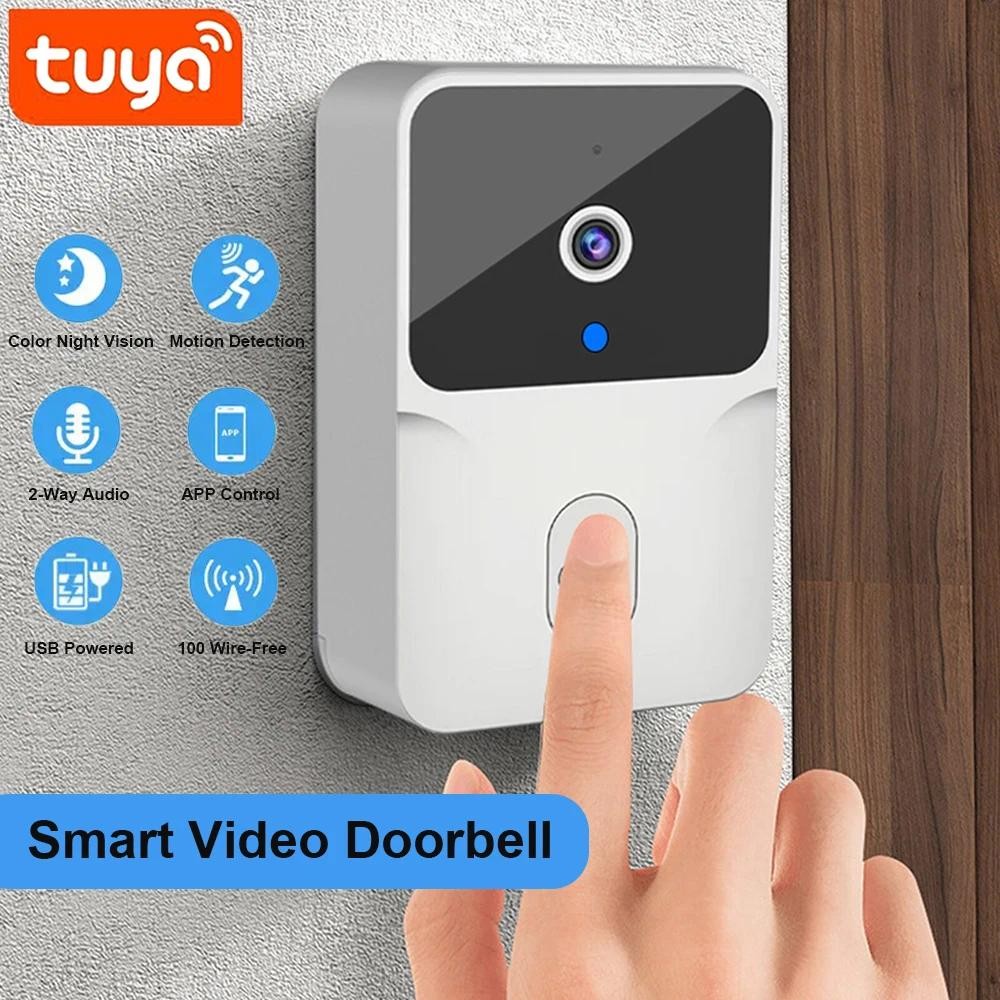 Chuông Cửa WiFi Nhà Tuya Chuông Cửa Không Dây DC AC Chạy Bằng Pin HD Camera IR Báo Động An Ninh Chuông Cửa Nhà Thông Minh Có Chức Năng Liên Lạc
