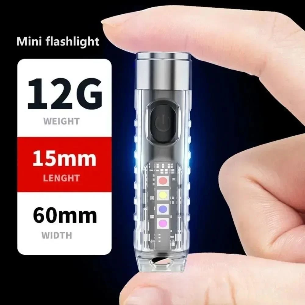2 Chiếc Đèn Pin Móc Khóa Mini Sạc Với 10 Chế Độ Và Đế Từ Tính, Lý Tưởng Cho Cắm Trại Và Hoạt Động Ngoài Trời Type-C Đèn Sạc UV Đèn Lồng Cắm Trại