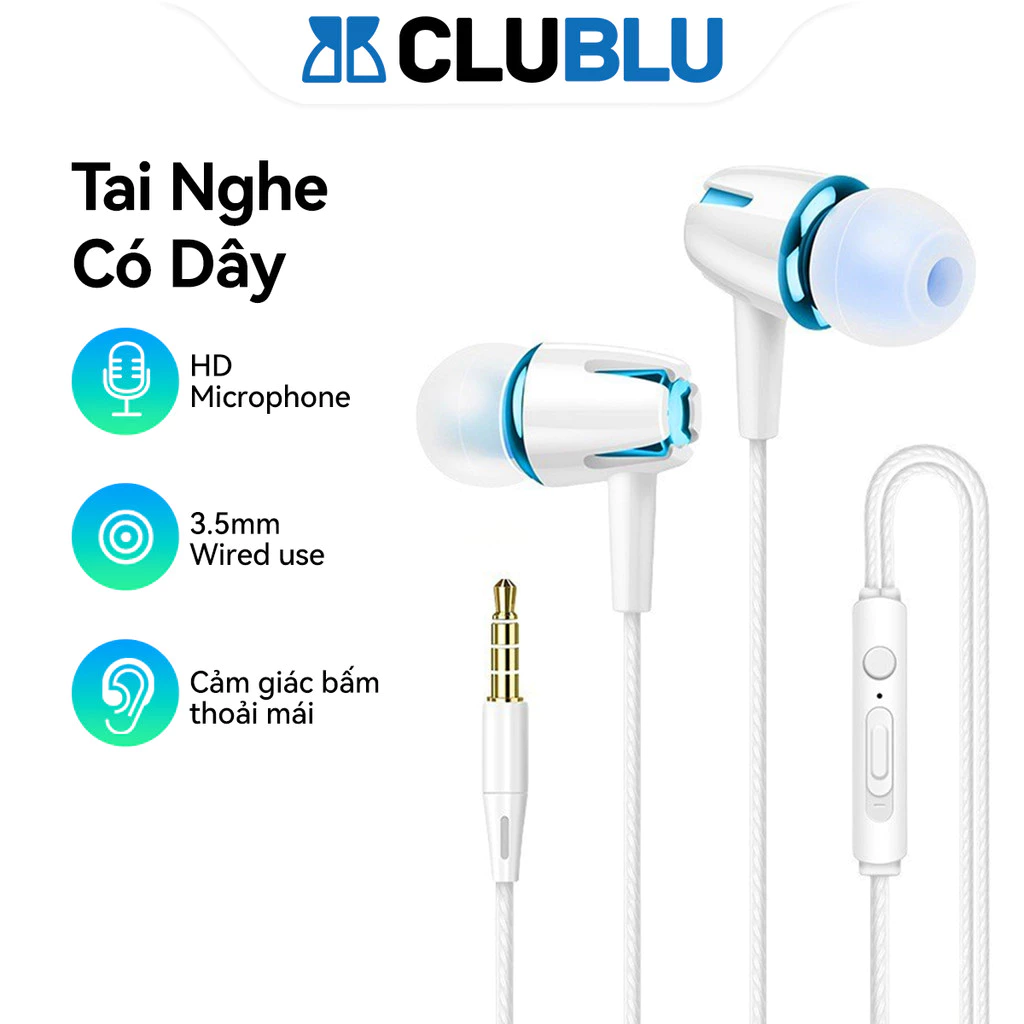 -CLUBLU- Tai Nghe Có Dây E18 3.5mm Super 9D Bass Nhét Tai Chất Lượng Âm Thanh Hi-Fi Có Mic Gami