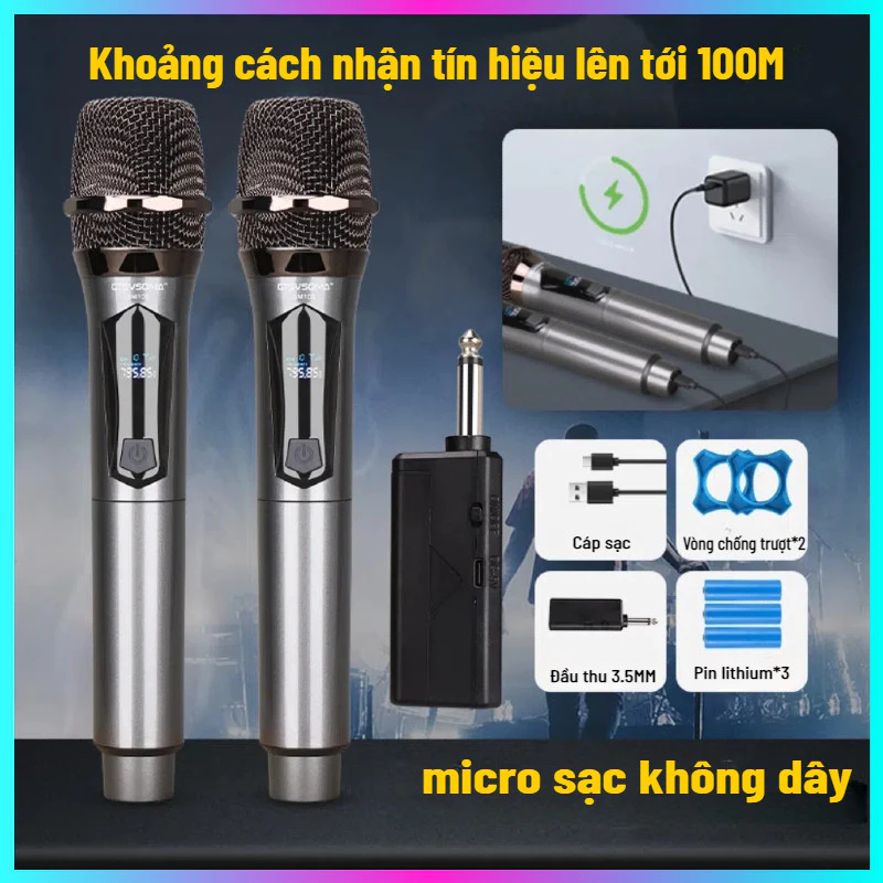 Loa Bluetooth Karaoke Mini bộ micro không dây karaoke Rayhayes Dành cho mọi LOA KÉO , ÂM LY , V