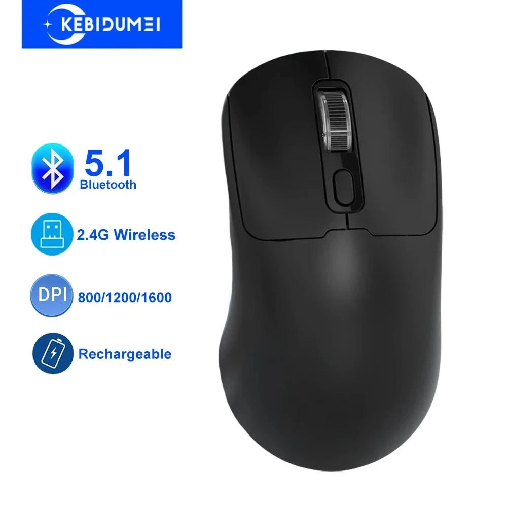 Chuột Bluetooth 5.4 Chuột Không Dây 2.4G Chế Độ Kép Chuột Slient Sạc Chuột Chơi Game Cho PC Máy Tính Laptop Macbook