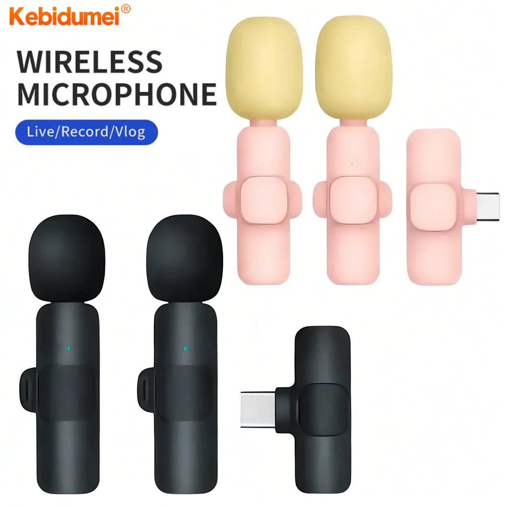 Micro Bluetooth Lavalier không dây 2 TRONG 1, Ghi Video di động, Micrô giảm tiếng ồn ghi âm, Mic đa năng Type-C cho máy tính bảng điện thoại Android