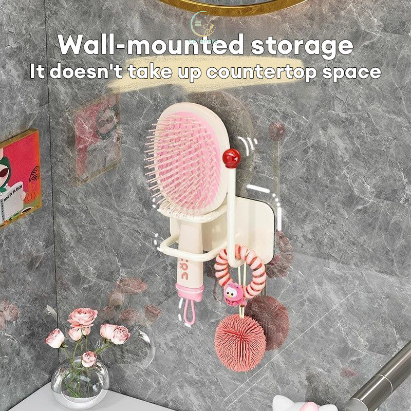 Dây buộc tóc, băng đô, móc treo trang sức, lược phòng tắm, giá đựng đồ gắn tường không cần khoan, dùng cho lược-cutenery