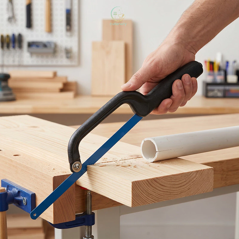 Cưa chân gà cán nhựa 12 inch, kiểu dáng tự lắp đặt, 24 răng/inch, lưỡi linh hoạt 0.6mm