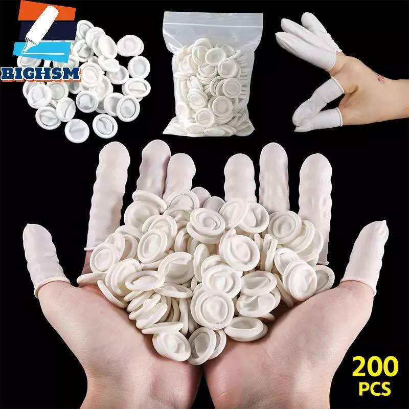 Bao ngón tay cao su dùng một lần - Bộ 200 cái cho bảo vệ móng tay hiệu quả
