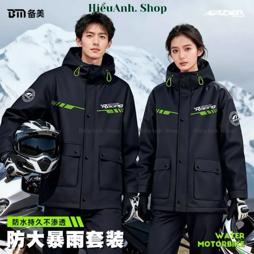 Bộ Áo Mưa Cao Cấp Chống Thấm Thế Hệ Mới 2026. Bộ Quần Áo Mưa Đi Xe Máy Chống Nước Nam Nữ - hieuanh1688