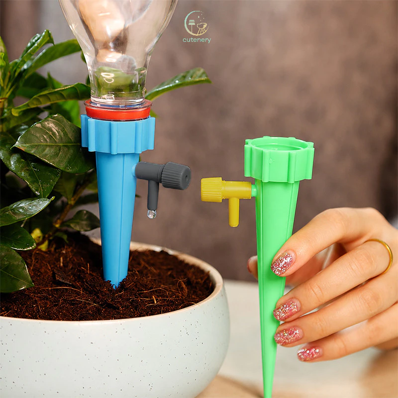 Gói 10 cái thiết bị tưới cây tự động cho cây trồng trong chậu, hệ thống tưới nhỏ giọt điều chỉnh được,bình tưới dạng que