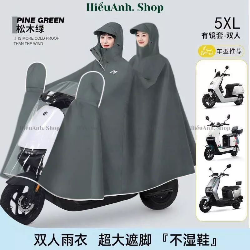 Áo Mưa Cánh Dơi Cao Cấp Đi Xe Máy 2 Người Trùm Kín Toàn Thân Dày Dặn, Bền, Chống Thấm Nước - hieuanh1688