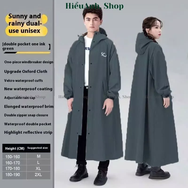 Áo mưa vải Oxford đi xe máy xe điện dạng khóa kéo, cúc bấm dày dặn chống thấm tốt - hieuanh1688